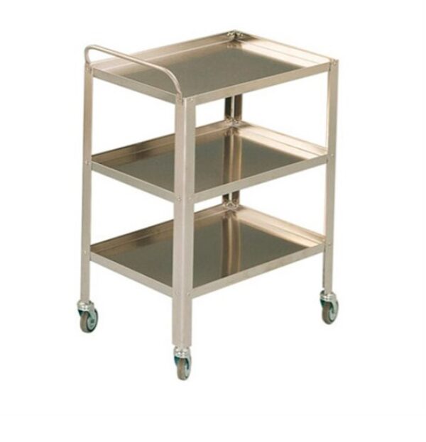 TROLLEY DRESSING SS ON WHEELS 60X40X80 CM 3 SHELF - Image 2